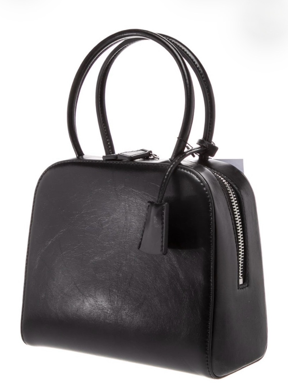 NWT Freja NYC Miro Black Vegan Leather Top Handle Bag - Picture 3 of 6